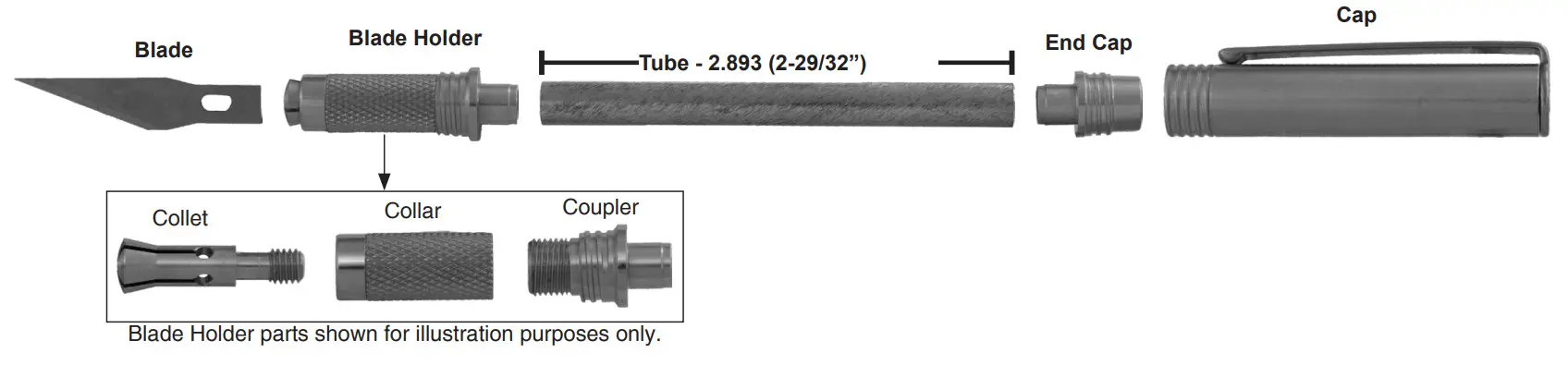 PSI Woodworking PRODUCTS PKCLHKXX Classic Hobby Knife Kit - Diagram 2