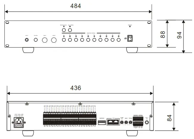 itC T 6212(A) Public Address System - DIMENSIONAL DIAGRAM