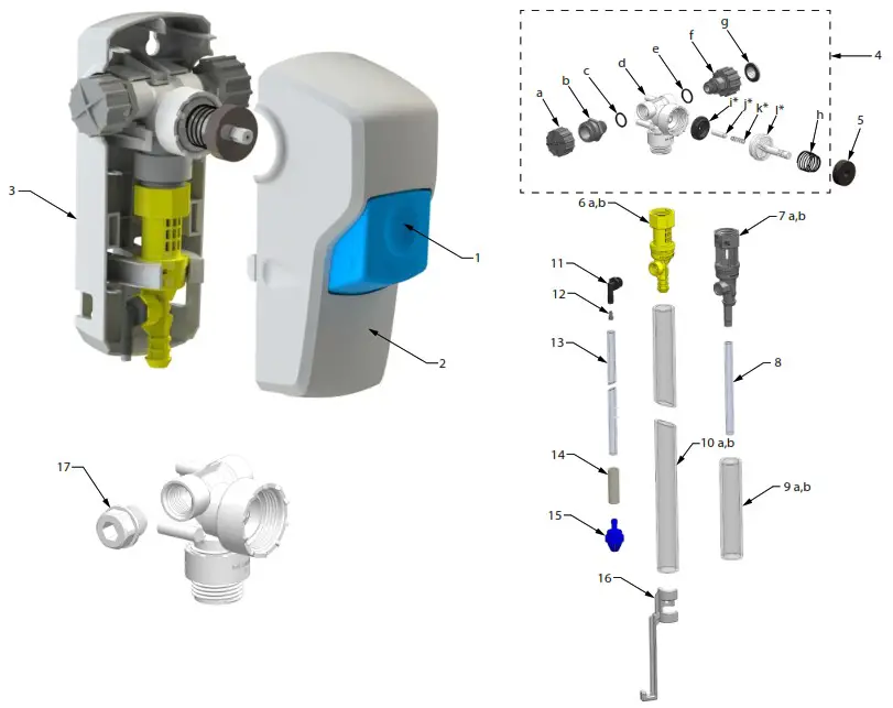 HYDRO AccuMini Venturi Dispenser - parts diagram 1