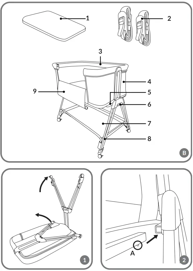 lionelo Luna Baby Bed - Assembly 1
