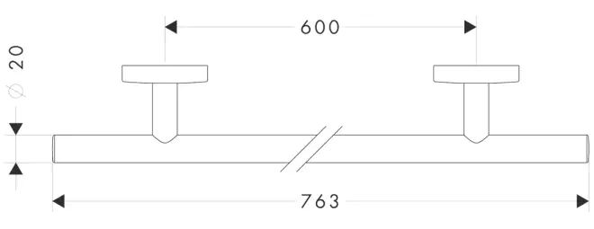 hansgrohe 40516820 Brushed Nickel Logis Bath Towel Rail - fig2