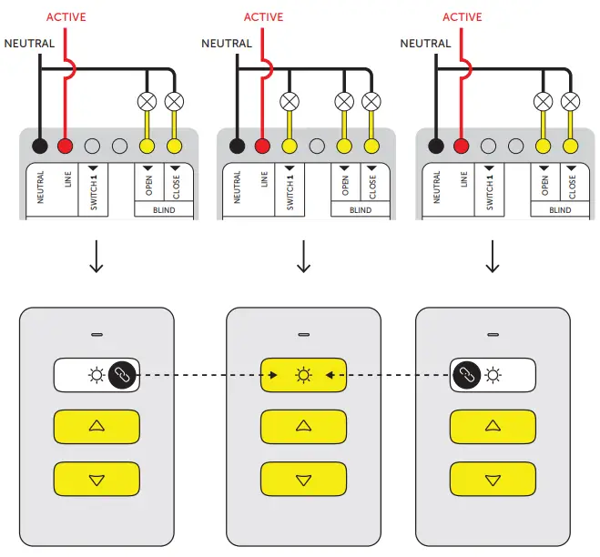Multi-way Switching with Behaviour Link.