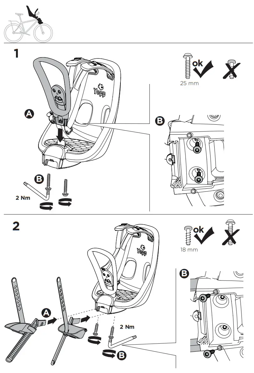 THULE 120801XX Yepp Nexxt Mini Front Child Bike Seat - Assembly 2