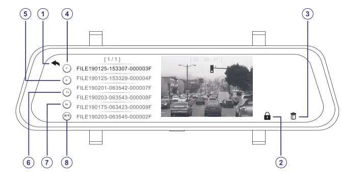 AZDOME PG17 Mirror Dash Cam User Manual - PLAYING VIDEO FILES USING AZDOME DASH CAM