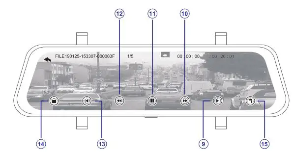 AZDOME PG17 Mirror Dash Cam User Manual - PLAYING VIDEO FILES USING AZDOME DASH CAM