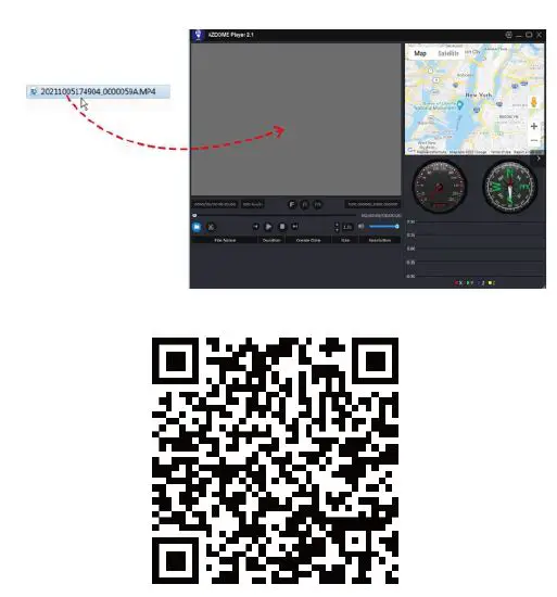 AZDOME PG17 Mirror Dash Cam User Manual - QR Code