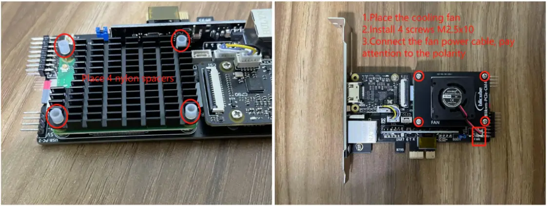 Install the cooling fan