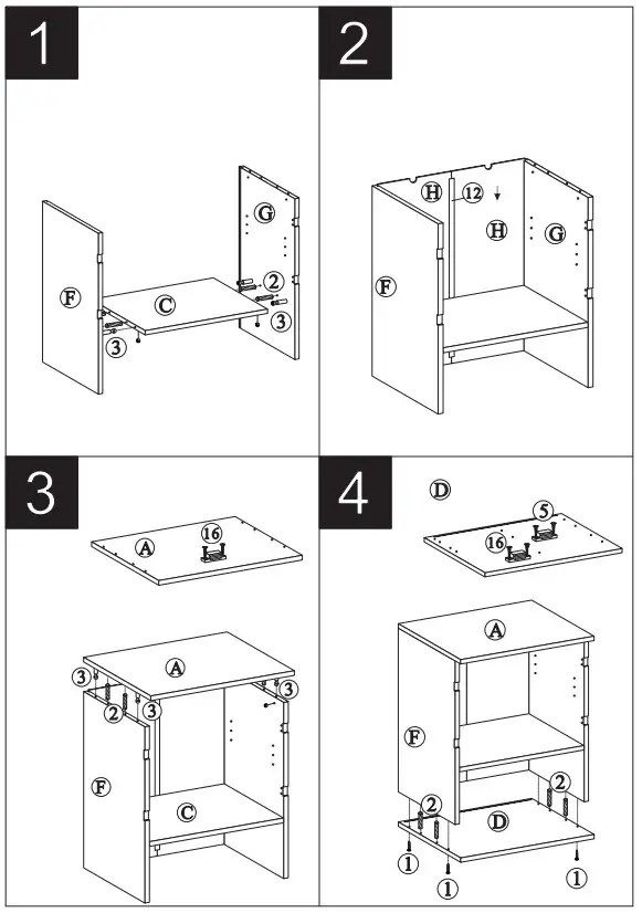 ModernLuxe L-WF299283AAK Tall Storage Cabinet with Glass Doors - fig 2