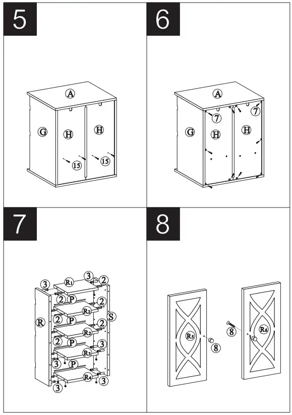 ModernLuxe L-WF299283AAK Tall Storage Cabinet with Glass Doors - fig 3