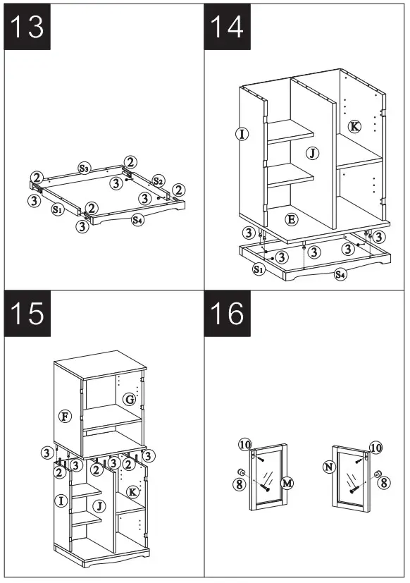 ModernLuxe L-WF299283AAK Tall Storage Cabinet with Glass Doors - fig 5