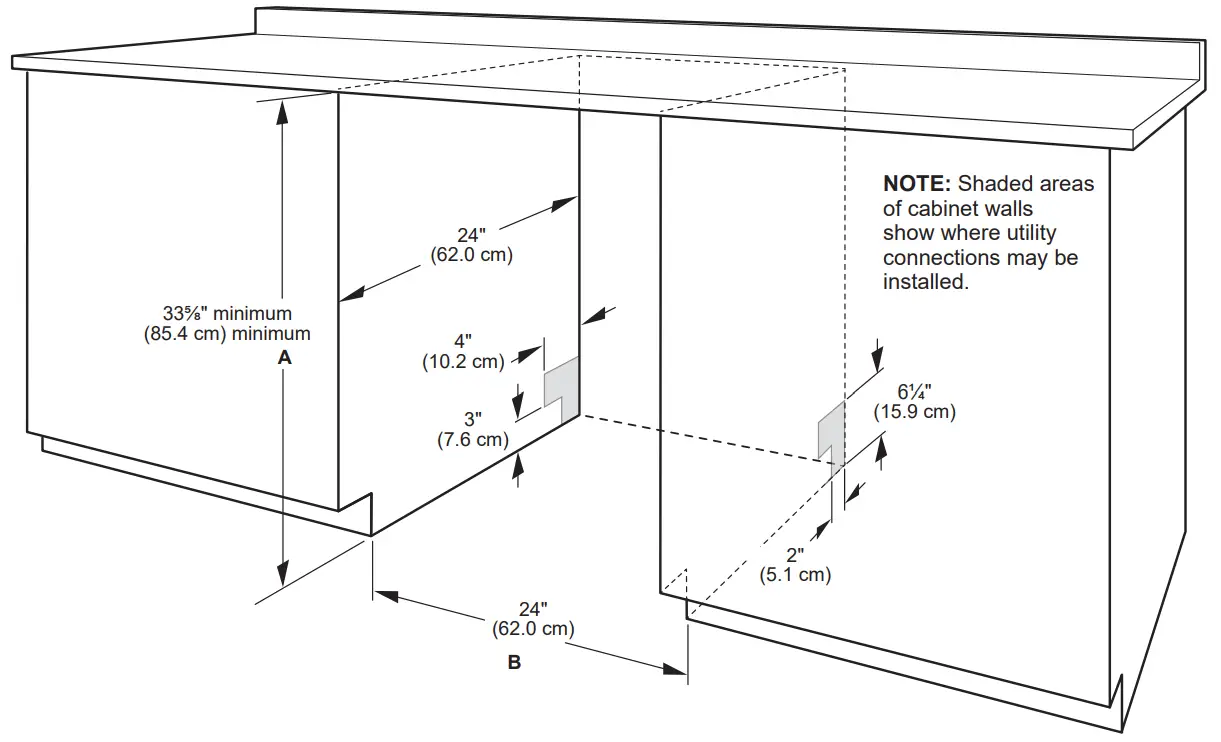 Whirlpool WDT740SAL Built In Dishwasher - PRODUCT DIMENSIONS 1