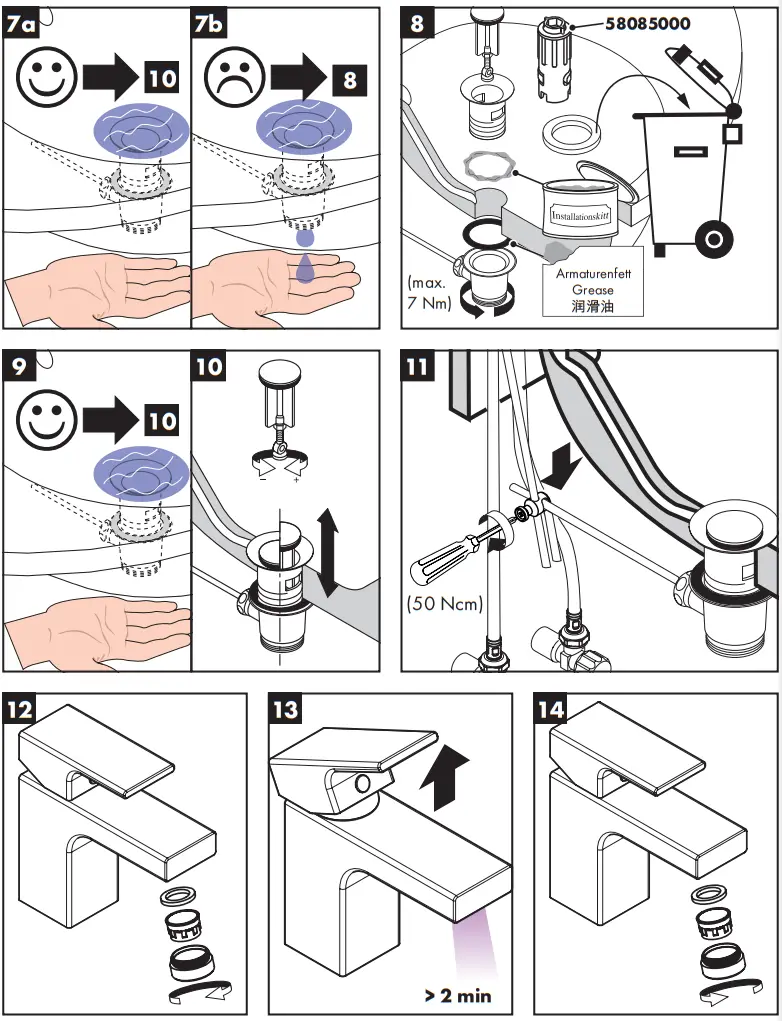 hansgrohe 71560XXX Vernis Shape 70 Single Lever Basin Mixer - Symbols 3