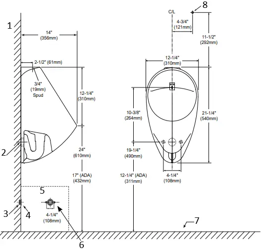 TOTO UT105U(V)(G) Commercial Washout A7
