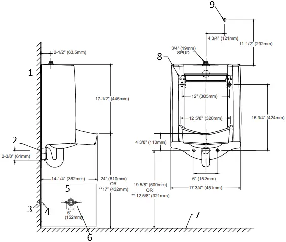 TOTO UT105U(V)(G) Commercial Washout A8