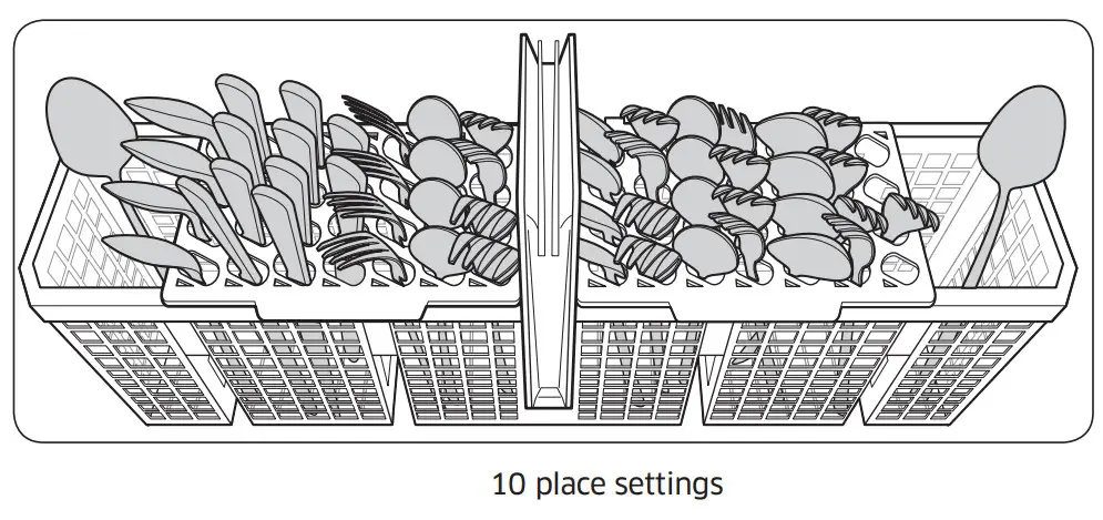 SAMSUNG DW80BB70 Dishwasher - place settings