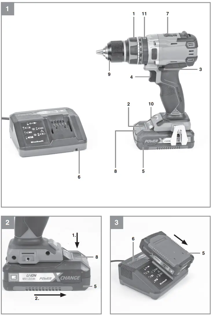 Einhell TP-CD 18 18v Cordless Combi Drill Combi Drills - fig 1