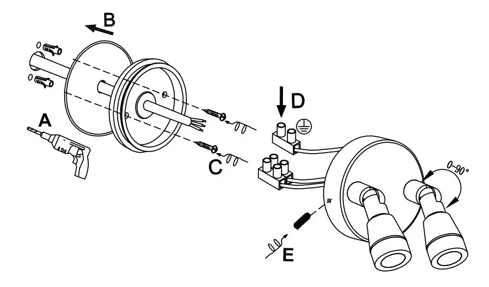 HALCYON EX115 2BB Dimmable LED Wall Light - Installation Instructions