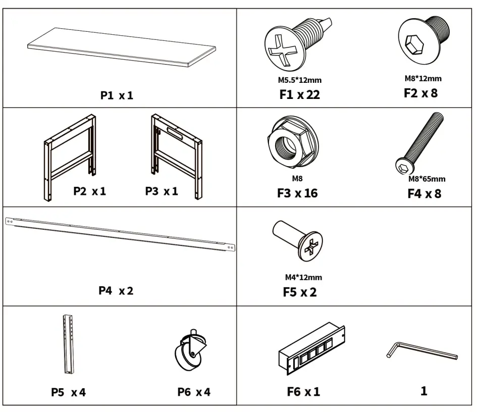 VEVOR 48 Inch Workbench Adjustable Height - accessoris