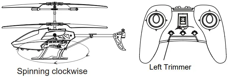 VATOS YD-218 Remote Control Helicopter - trimmer clockwise 2