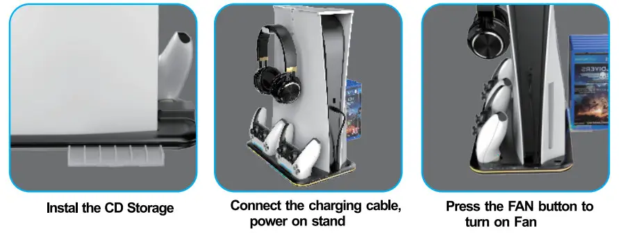 WHITE SHARK Kimura PS5 Multi Functional Cooling Charging Stand - fig 2