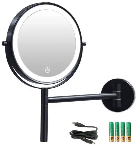 The Home Depot ECLS8F-WB10L Bathroom Magnifying Wall Mounted LED 10x Round Makeup Mirror