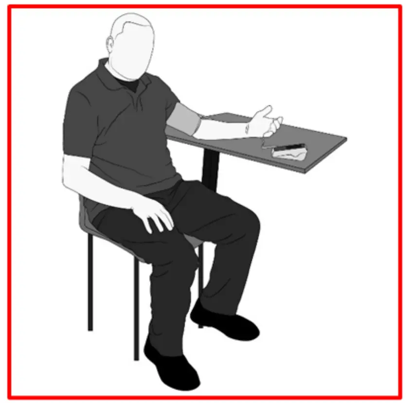 RCB BP05 Wireless Arm Type Blood Pressure Monitor - Proper Sitting