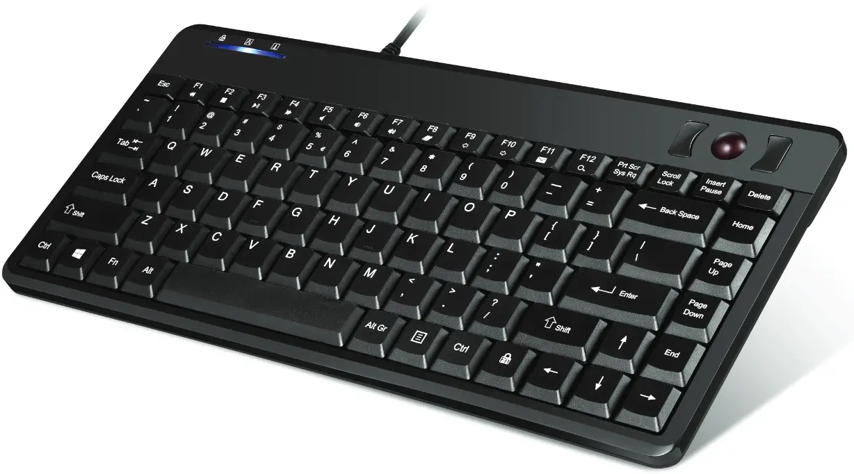 perixx PERIBOARD-505 Wired Mini Membrane Trackball Keyboard