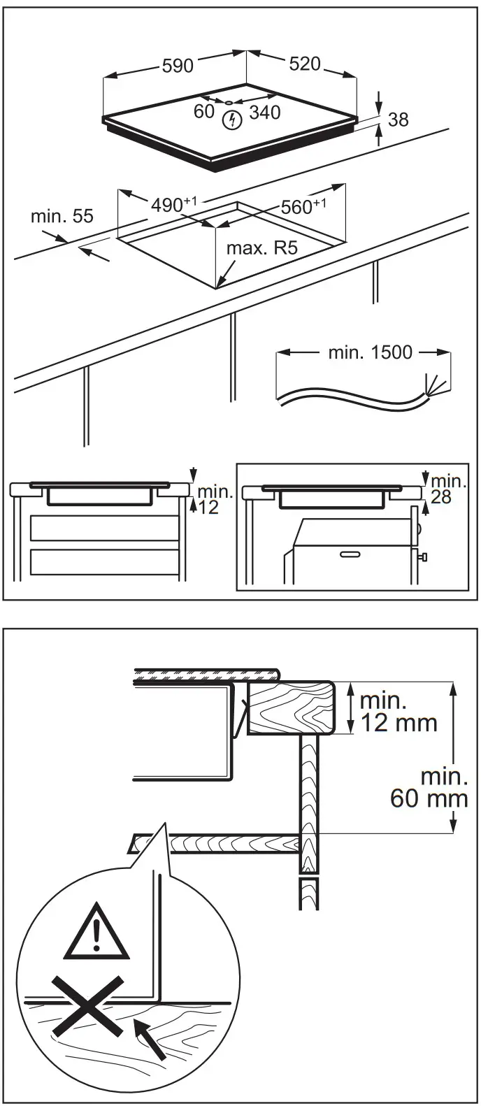 AEG HK634030FB Vetroceramic Hob - Assembly 2