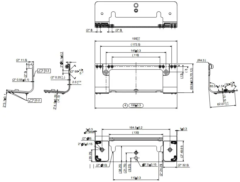 DIMENSIONS MOUNTING BRACKET