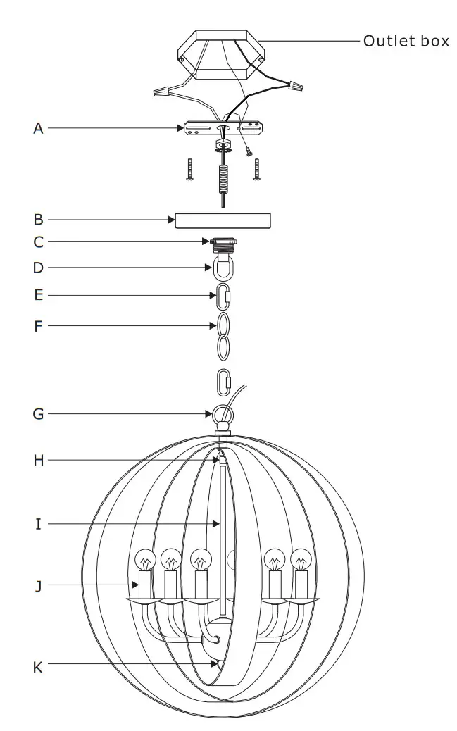 CRYSTORAMA 585-MT-GA Luna 6 Light Sphere Large Chandelier - fig 1