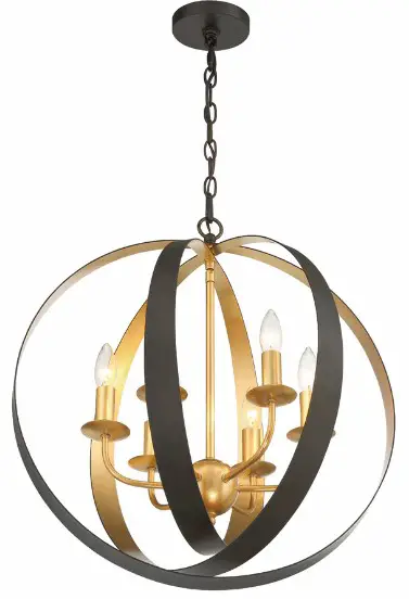 CRYSTORAMA 585-MT-GA Luna 6 Light Sphere Large Chandelier