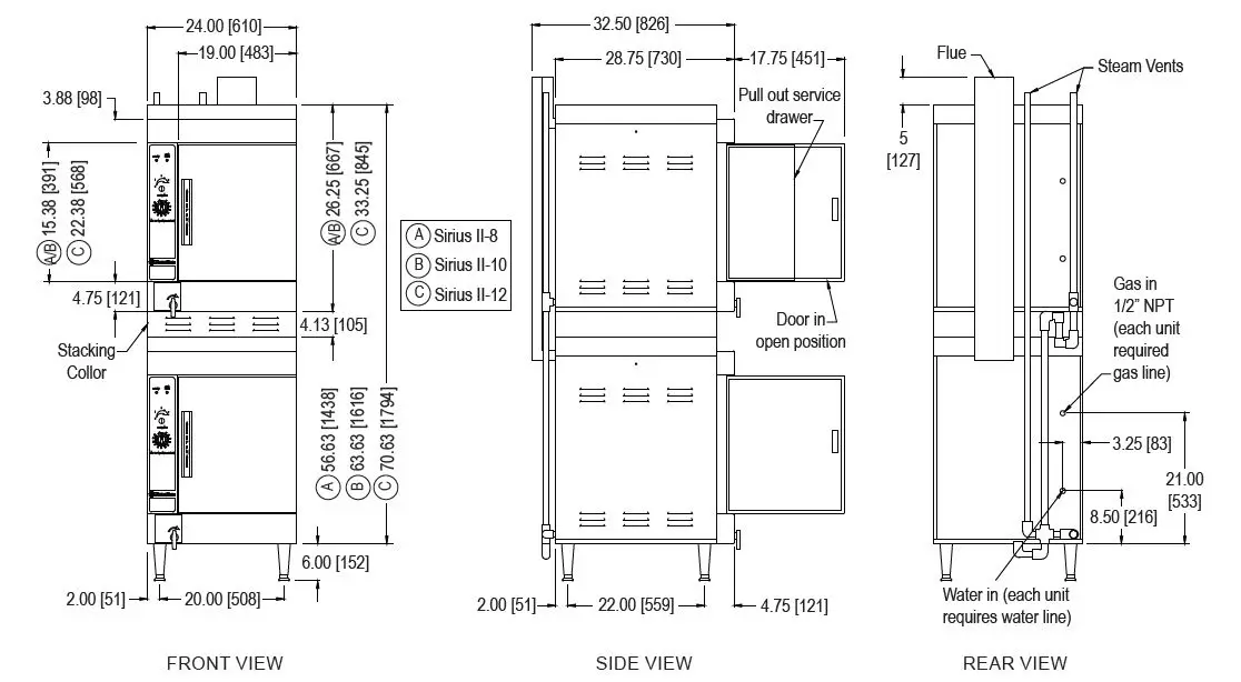MARKET FORGE-SIRIUS-II-Gas-Boilerless-Convection-Steamer-3