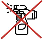 Do not spray cleaning chemicals