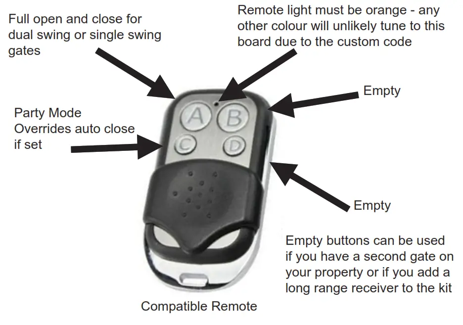 BMGI EGA-04 Control Board - Compatible Remote