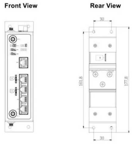 atop Technologies AWR5805 AWR5805P Industrial Wireless Router - Dimestion