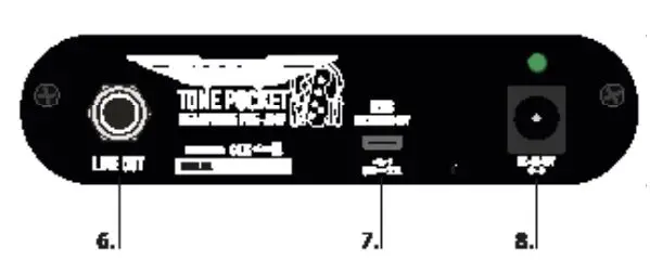 Ashdown Engineering Tone Pocket V2.0 Bluetooth Amplifier User Manual - Rear Panel