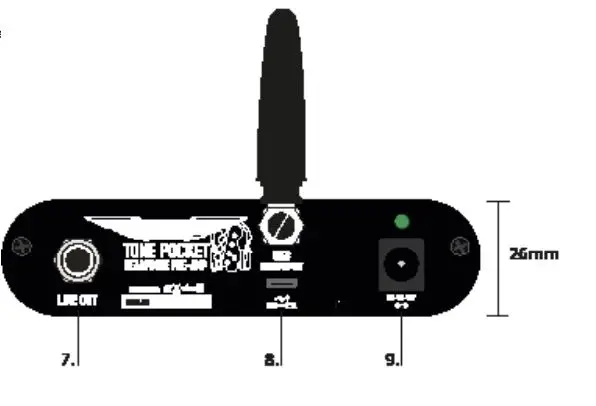 Ashdown Engineering Tone Pocket V2.0 Bluetooth Amplifier User Manual - Rear Pane