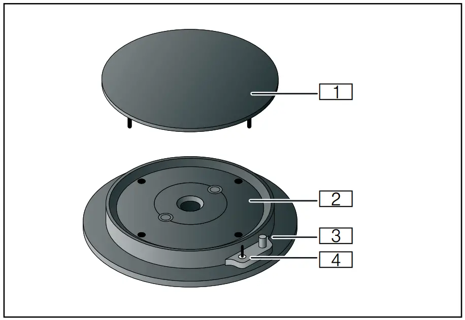Individual parts of the burner