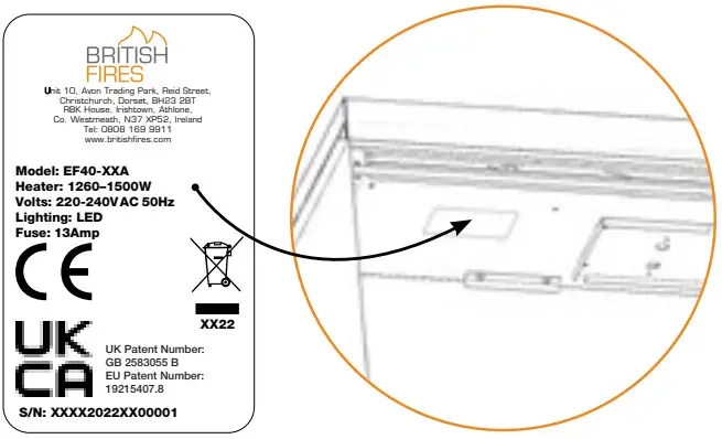 NEW FOREST 1900 Electric Fire - fire underneath