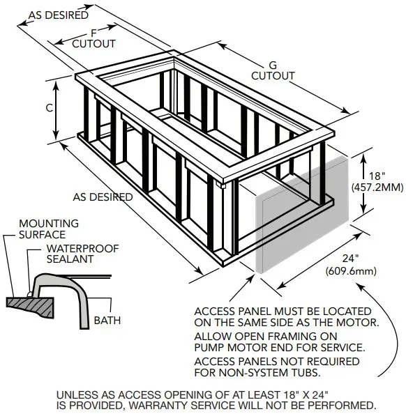 PROFLO Pfw6636arsk 66 X 36 Alcove 8 Jet Whirlpool Bath Tub - INSTALLATION 2
