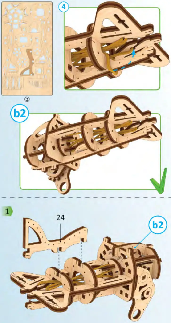 UGEARS Mini biplane Mechanical Model Kit - Figure 11