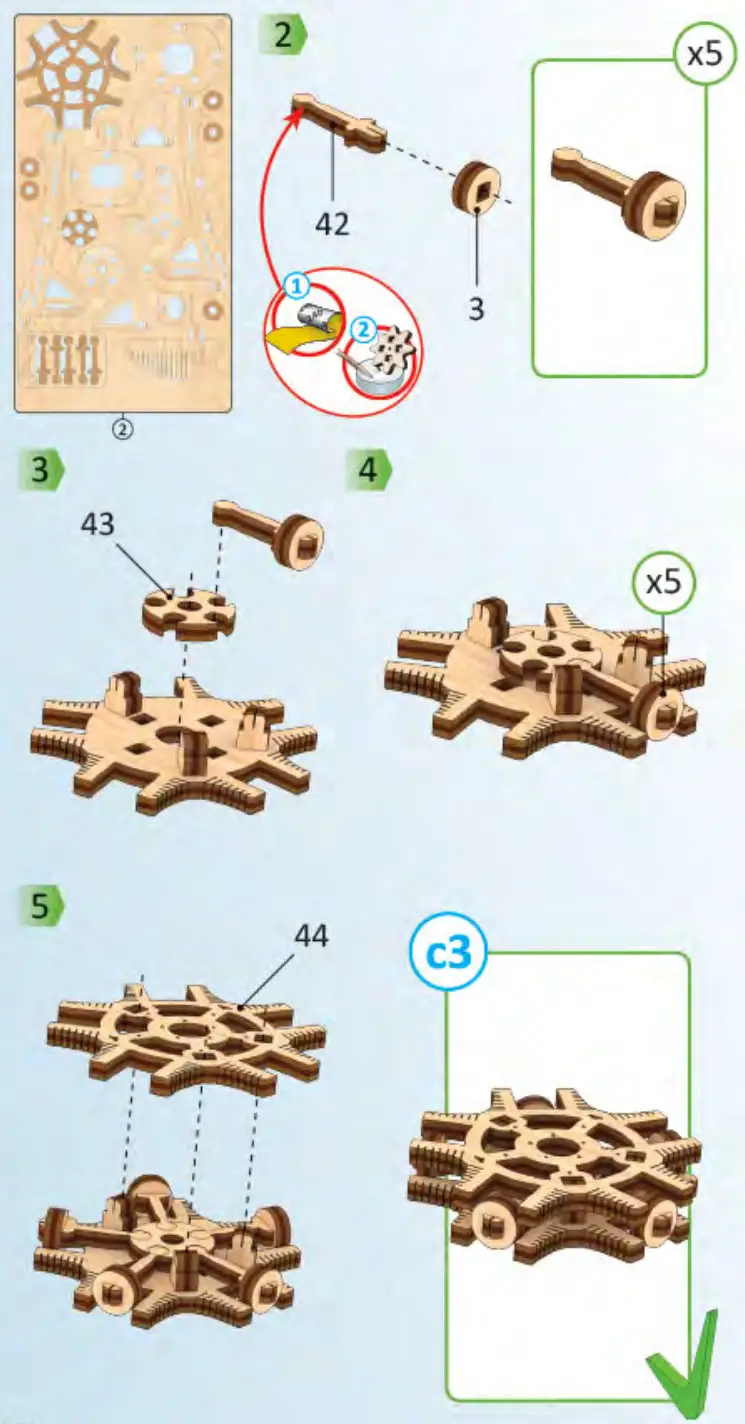 UGEARS Mini biplane Mechanical Model Kit - Figure 19