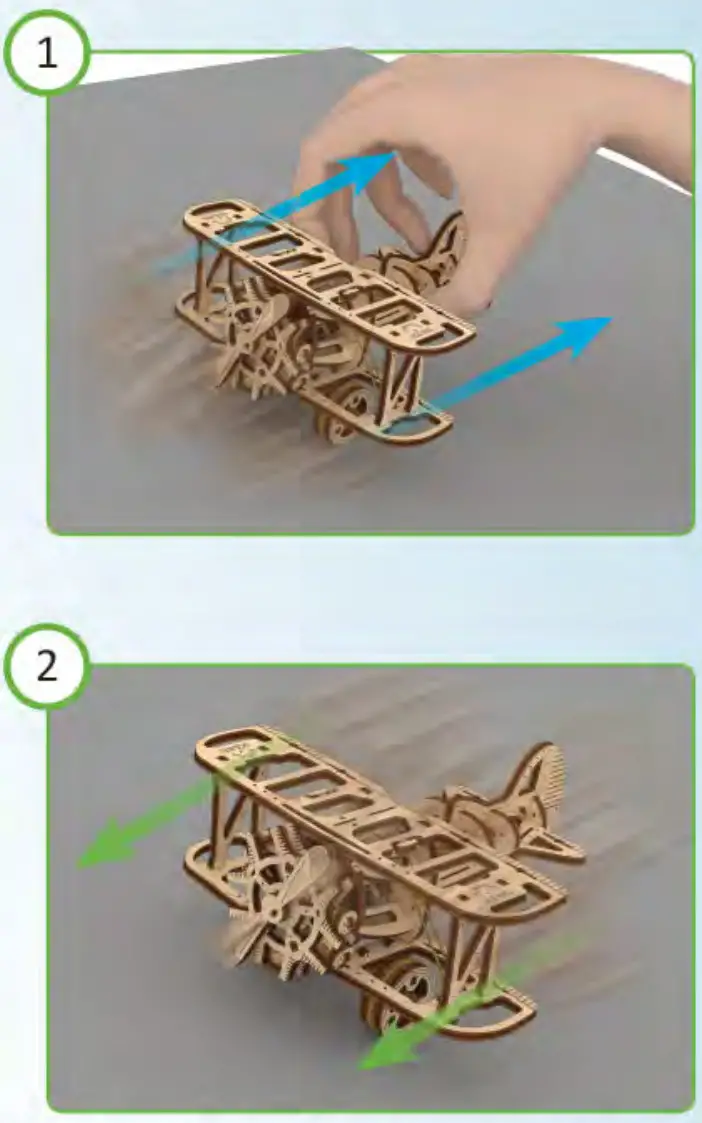 UGEARS Mini biplane Mechanical Model Kit - Figure 22
