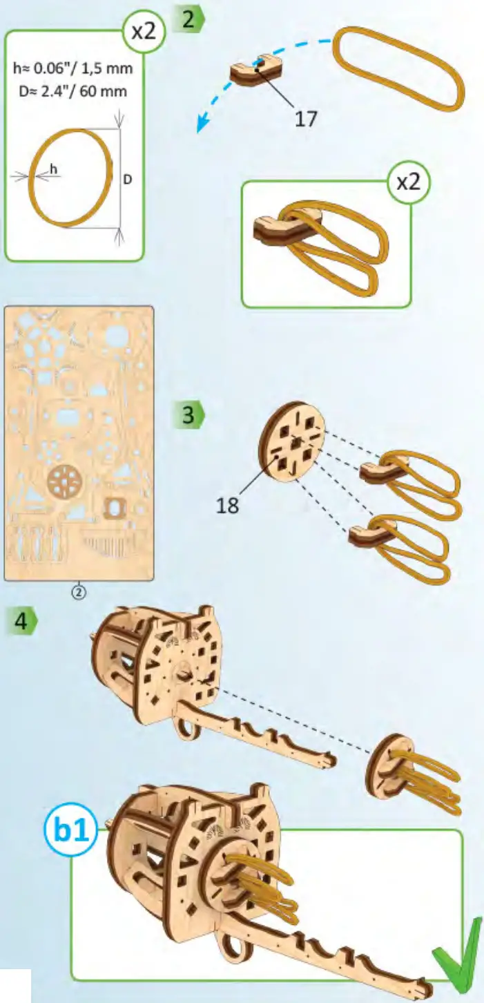 UGEARS Mini biplane Mechanical Model Kit - Figure 5