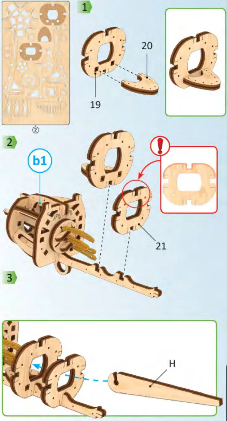 UGEARS Mini biplane Mechanical Model Kit - Figure 6