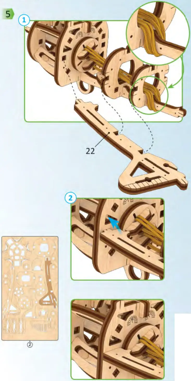 UGEARS Mini biplane Mechanical Model Kit - Figure 8
