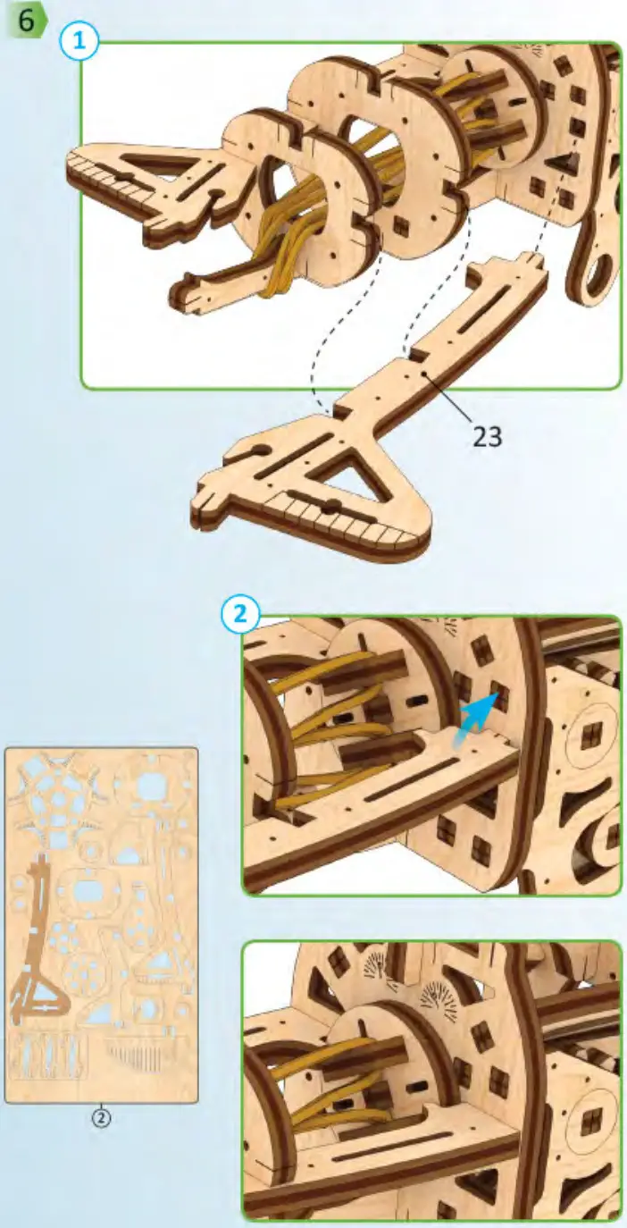 UGEARS Mini biplane Mechanical Model Kit - Figure 9