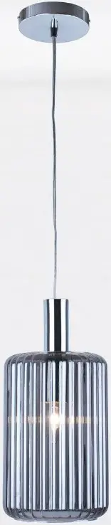 First Choice Lighting FCL-13406 Chrome Metallic Fluted Glass Design Pendant Fitting