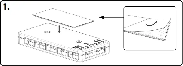 Alphacool Core 11x 3-Pin DRGB splitter with SATA power connector A5