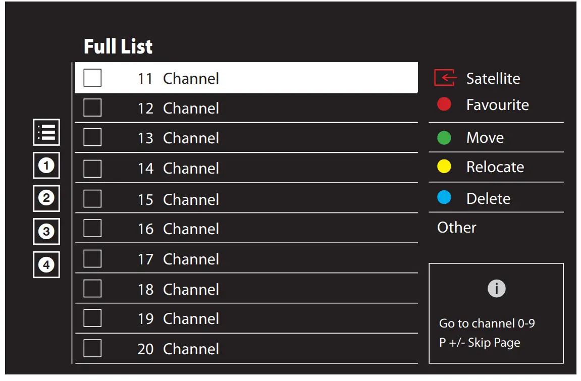 beko B55 C 985 B Smart Android TV - Editing digital channels